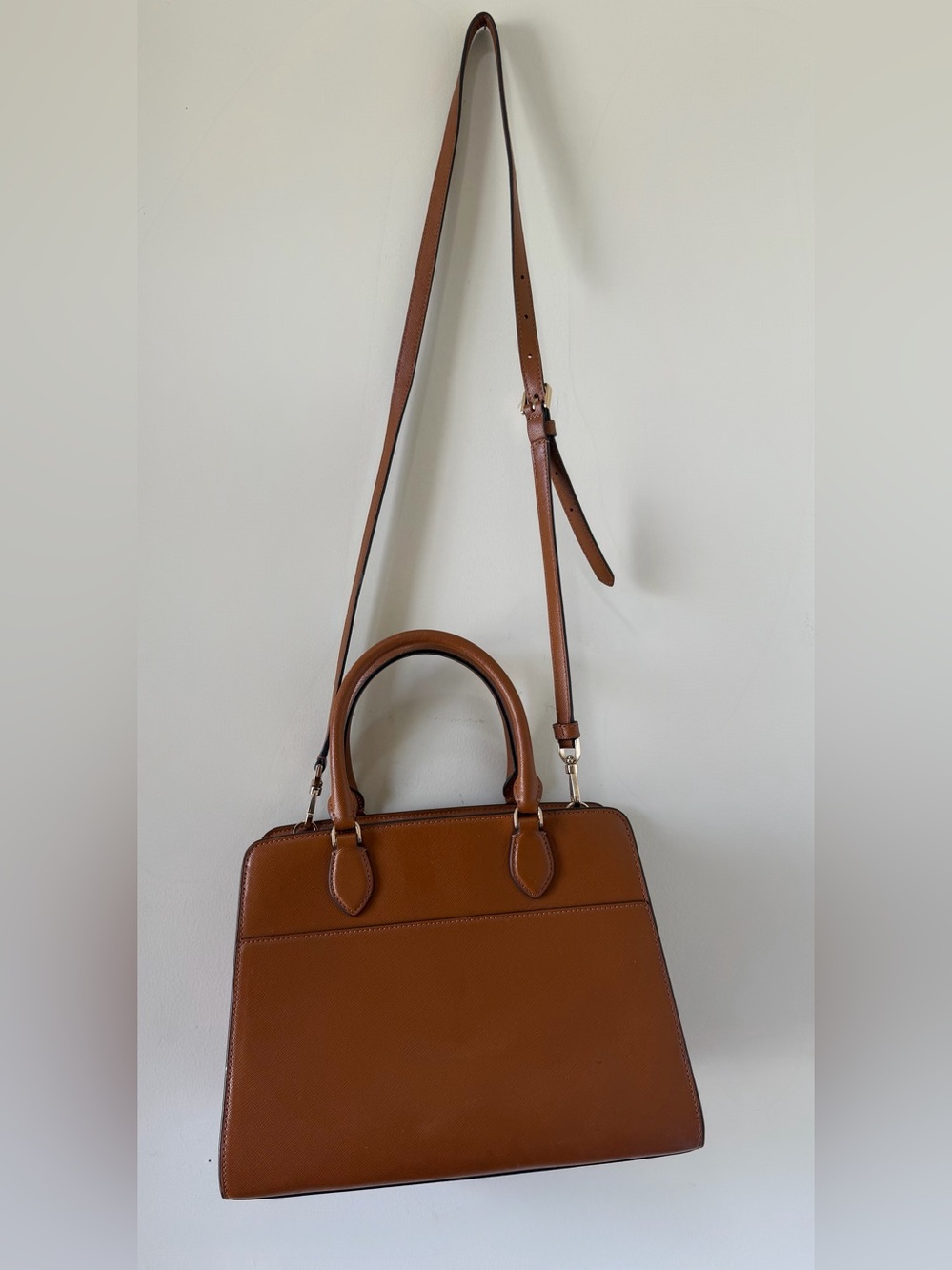 Kate Spade “Madison Saffiano” Leather Medium Satchel in the color Cavern Clay - Picture 4 of 11